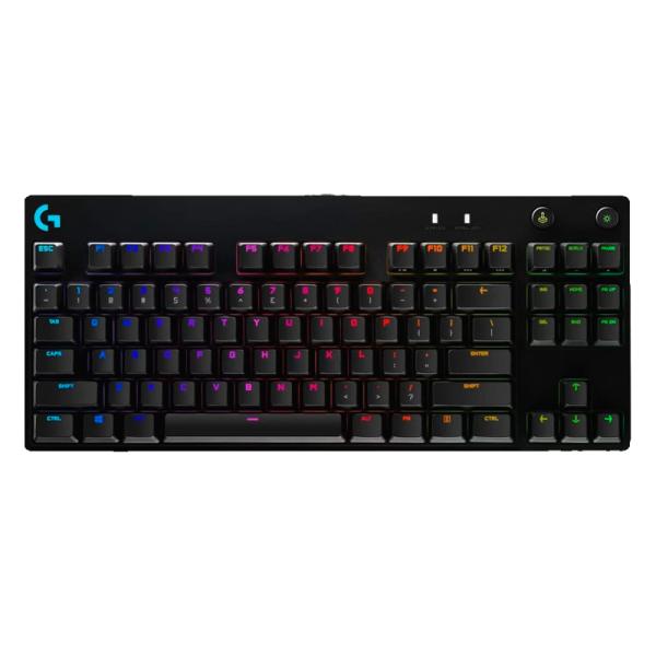 TECLADO GAMING RGB LOGITECH G PRO TKL MECÁNICO ALÁMBRICO INGLÉS 920-009388 NEGRO