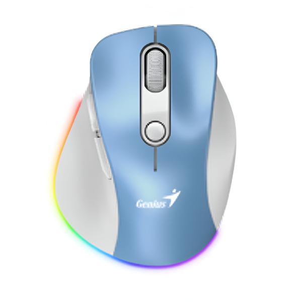 MOUSE RGB GENIUS ERGO 9000S PRO INALÁMBRICO BLUETOOTH 2400 DPI 31030039401 CELESTE