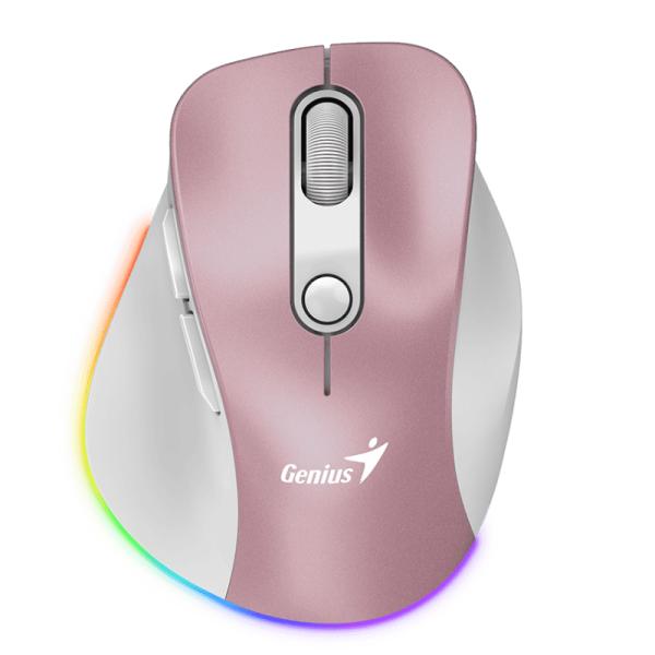 MOUSE GENIUS RGB RS2 ERGO 9000S PRO INALÁMBRICO CON RECEPTOR 2400 DPI 31030039403 ROSADO