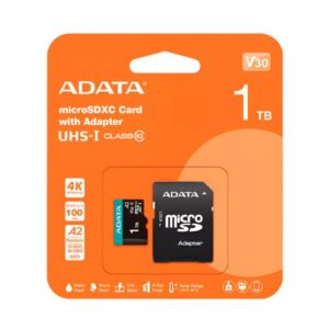 MEMORIA MICRO SD 1TB ADATA COMPATIBLE CON NINTENDO DRONES GO PRO / 4K AUSDX1TUI3V30SA2-RA1