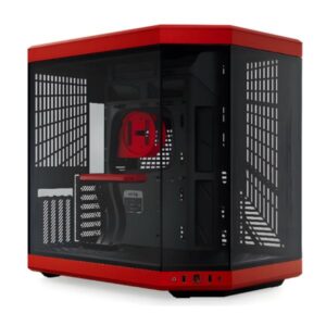 CASE GAMING HYTE Y70 MID TOWER SIN VENTILACIÓN INCLUIDA CON VIDRIO FRONTAL Y LATERAL CS-HYTE-Y70-BR ROJO / NEGRO