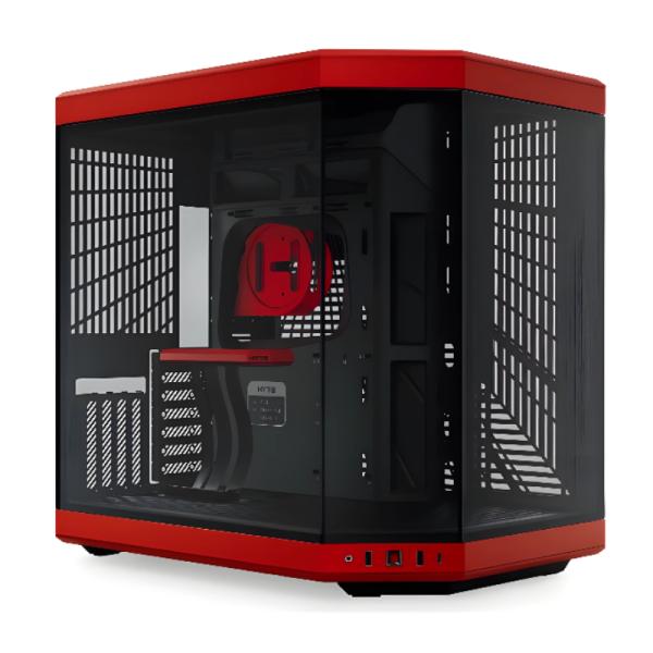 CASE GAMING HYTE Y70 MID TOWER SIN VENTILACIÓN INCLUIDA CON VIDRIO FRONTAL Y LATERAL CS-HYTE-Y70-BR ROJO / NEGRO