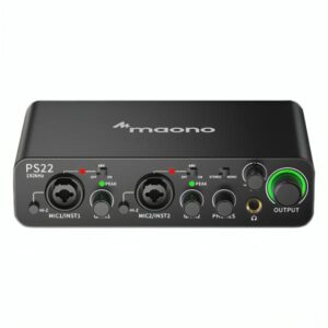 INTERFASE DE AUDIO MAONO CON 2 PUERTOS USB-C PS22 NEGRO