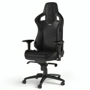 SILLA GAMING NOBLECHAIRS  EPIC CUERO AUTENTICO NBL-RL-BLA-001 NEGRO