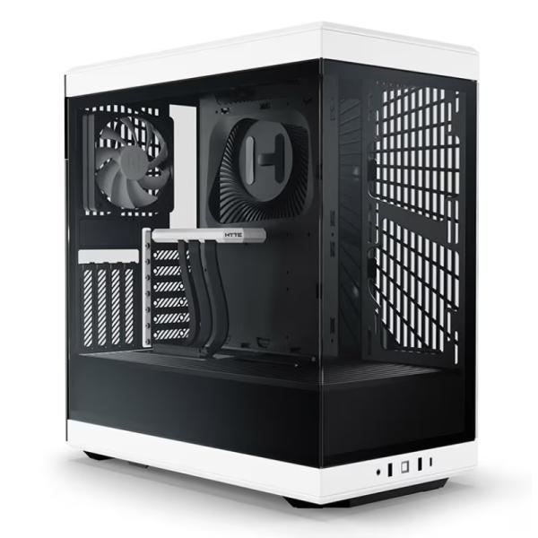 CASE GAMING HYTE Y40 MID TOWER VIDRIO TEMPLADO 1 ABANICO TRASERO Y 1 ABANICO CON VIDRIO PANORÁMICO LATERAL Y FRONTAL CS-HYTE-Y40-BW NEGRO/BLANCO