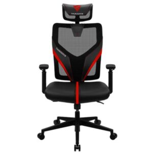 SILLA GAMING ERGONÓMICA THUNDERX3 YAMA1 MALLA CON CUERO SINTÉTICO TEGC-3030001.R1 NEGRO/ROJO