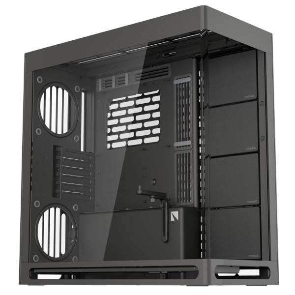CASE GAMING HAVN HS 420 MID TOWER SIN VENTILACIÓN INCLUIDA CON VIDRIO PANORÁMICO FRONTAL Y LATERAL HVN-CA-HS420-06 NEGRO