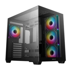 CASE DEEPCOOL CG530 4F MID TOWER VENTILADORES 4 DE 120MM CON VIDRIO LATERAL Y FRONTAL R-CG530-BKADA4-G-1 NEGRO