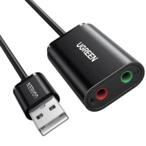 ADAPTADOR  DE AUDIO UGREEN US205 USB-A A 3.5MM 48KHZ 30724 NEGRO