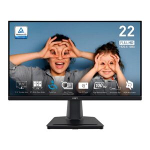 MONITOR 21.5" MSI PRO MP225 1920 X 1080 100HZ 1MS IPS FHD LED PLANO NEGRO 9S6-3PC6CM-001