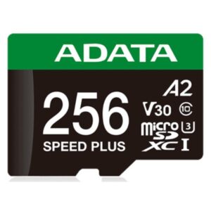 MEMORIA MICRO SDXC 256GB ADATA SPEED PLUS 180/160 MB/S CON ADAPTADOR COMPATIBLE CON DRONES NINTENDO 4K UD256GUI3V30A2SP-RA1