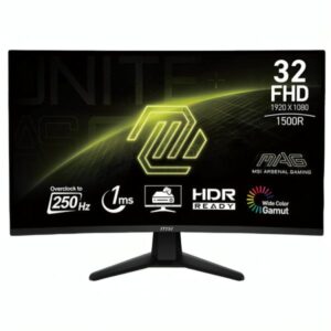 MONITOR GAMING MSI MAG 32C6X 31.5" CURVO 1920 x 1080 1MS 250HZ DISPLAY PORT HDMI 9S6-3DD41M-013 NEGRO