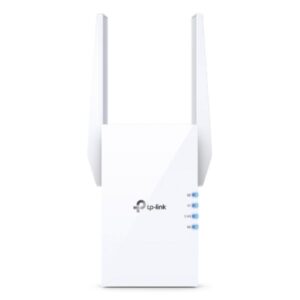 AMPLIFICADOR DE SEÑAL WIFI TP LINK RE605X CONEXION AX1800 1201 MBPS (5GHZ) + 574 MBPS (2.4GHZ) BLANCO