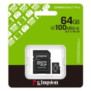 MEMORIA MICRO SD 64GB KINGSTON CLASE 10 UHS-I U1 100 MB/S PARA DISPOSITIVOS Y CAMARAS ANDROID SDCS3/64GB