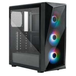 CASE RGB COOLER MASTER CMP520 MID TOWER VENTILADORES 3 DE 120MM CON FUENTE DE PODER MWE BRONZE 650 V3 SPECTRUM V3 CP520-KGNN65-SA0 NEGRO