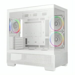 CASE ARGB DEEPCOOL CG380 3F WH MID TOWER VENTILADORES 3 DE 120 MM CON PANEL LATERAL Y FRONTAL R-CG380-WHAGM3-G BLANCO