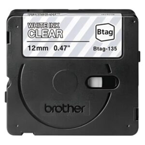 CINTA DE ETIQUETADO BROTHER BTAG135 12MM X 4M COMPATIBLE CON P-TOUCH BLANCO SOBRE FONDO TRANSPARENTE