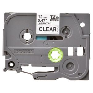 CINTAS DE ETIQUETADO BROTHER TZE131 12MM X 8M COMPATIBLE CON P-TOUCH NEGRO SOBRE FONDO TRANSPARENTE