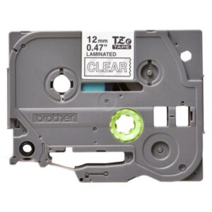 CINTAS DE ETIQUETADO BROTHER TZE135 12MM X 8M COMPATIBLE CON P-TOUCH BLANCO SOBRE FONDO TRANSPARENTE
