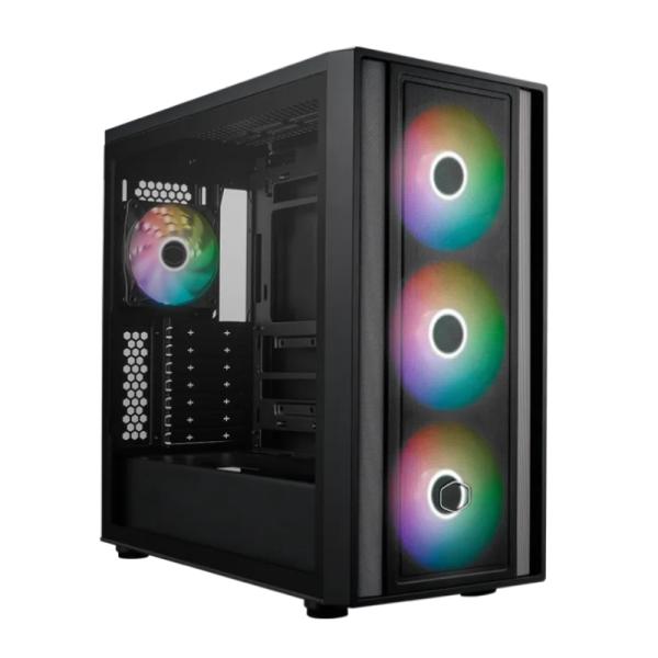 CASE GAMING RGB COOLER MASTER MASTERBOX 600 MID TOWER 3 VENTILADORES DE 140MM Y 1 DE 120MM CON VIDRIO LATERAL Y MALLA FRONTAL MB600-KGNN-S00 NEGRO