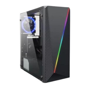 CASE GAMING RGB EAGLE WARRIOR CG05AKRA001C MID TOWER SIN VENTILACIÓN INCLUIDA CON VIDRIO LATERAL Y MALLA FRONTAL NEGRO