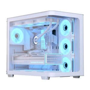CASE GAMING RGB AEROCOOL P500C-G-WT-V1 MID TOWER VENTILADORES 4 DE 120MM CON VIDRIO LATERAL Y FRONTAL ACCM-PN01043.21 BLANCO