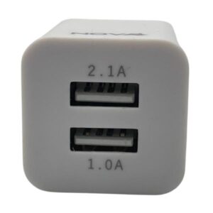 CARGADOR DE PARED NOVA PA010RBU001C 10W 2 PUERTOS USB-A BLANCO