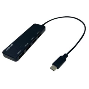 HUB NOVA AHB1S240001C 4 EN 1 USB-C 4 PUERTOS UBS-A 2.0  480MBPS NEGRO
