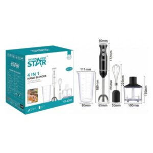 BATIDORA DE INMERSIÓN WINNING STAR ST-2281 4 EN 1 400W JBQ-1069-WST-110V-14914 NEGRO