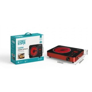 PARRILLA ELÉCTRICA WINNING STAR ST-2331 1200W DTL-1094-WST-110V-16892 NEGRO / ROJO