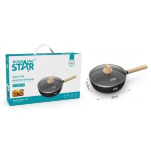 SÁRTEN ANTIADHERENTE WINNING STAR ST-5202-24 ALUMINIO 24CM X 6.9CM GUO-676-WST-15635 NEGRO