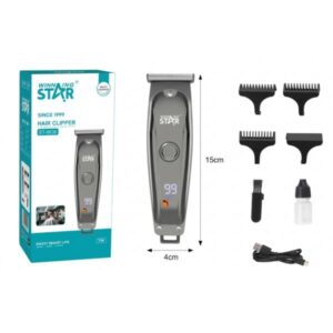 CORTADORA DE CABELLO WINNING STAR ST-5638 3W CARGA USB-C LFJ-705-WST-16979 PLATEADO