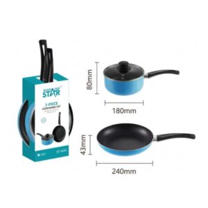 SET DE OLLAS WINNING STAR ST-5223 ALUMINIO 3 PIEZAS GUO-1768-WST-18642 AZUL