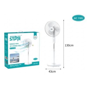 VENTILADOR DE PIE 16" WINNING STAR ST-2142 3 VELOCIDADES DFS-1013-WST-110V-17417 BLANCO