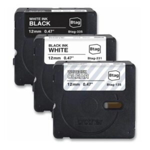 CINTA PARA ETIQUETADORA BROTHER BTAG3M01 12MM X 4M 3PK SURTIDO BLANCO/NEGRO/TRANSPARENTE