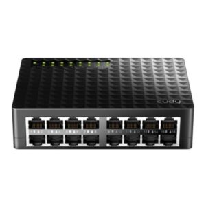 SWITCH CUDY FS1016D 1.0 16 PUERTOS RJ45 10/100 MBPS NO ADMINISTRABLE NEGRO