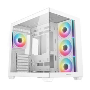 CASE DEEPCOOL CG530 4F WH TORRE MEDIA PLASTICO Y ACERO 3 ABANICOS LATERALES Y 1 ABANICO TRASERO R-CG530-WHADA4-G-1 BLANCO