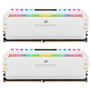 MEMORIA RAM PC 16GB (2×8GB) CORSAIR DOMINATOR PLATINUM RGB DDR4 3600MHz CL18 1.35V RGB CMT16GX4M2C3600C18W BLANCO