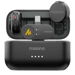MICROFONO MAONO WM650 PC2 INALAMBRICO CON RECEPTOR USB-C CON REDUCCION DE RUIDO NEGRO